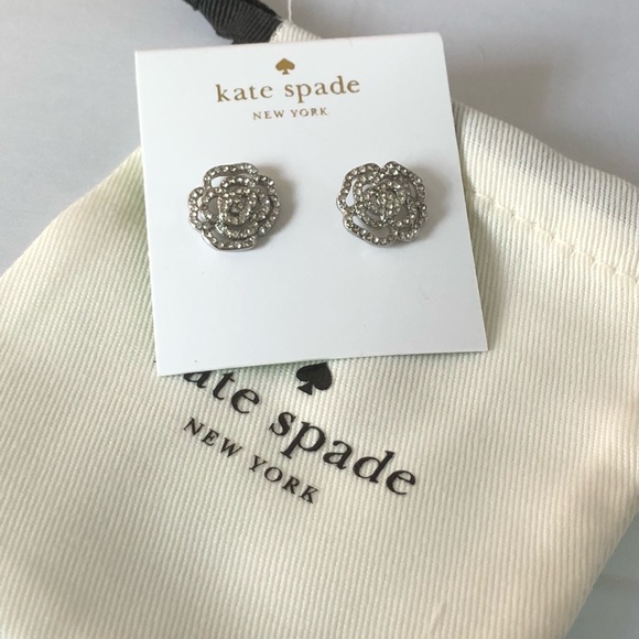 kate spade Jewelry - Kate Spade silver rose stud earrings